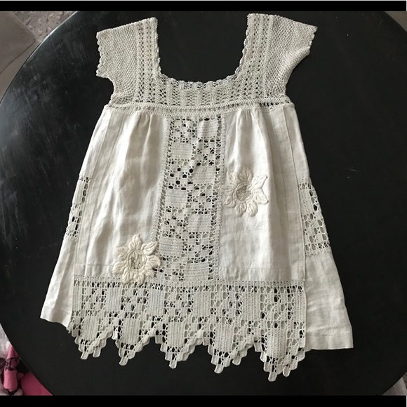 Dresses & Skirts - Vintage crochet babydoll / tunic  dress